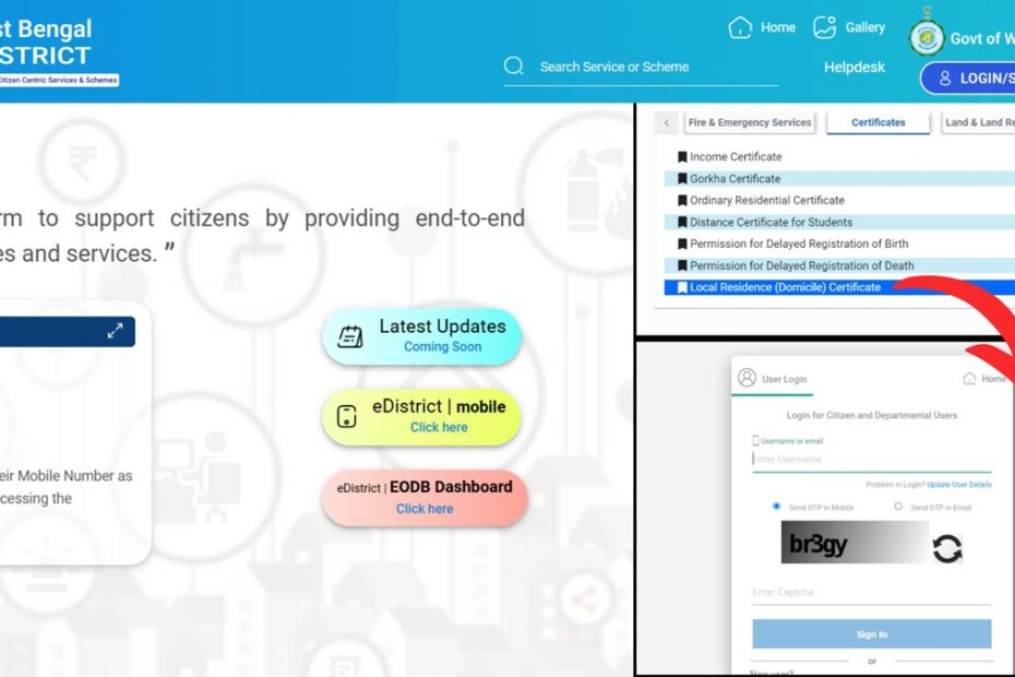 Local domicile certificate apply and download process