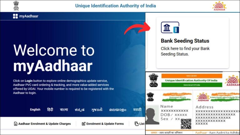 Aadhaar Bank seeding status check process