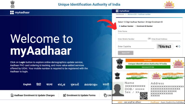 Aadhaar number search process