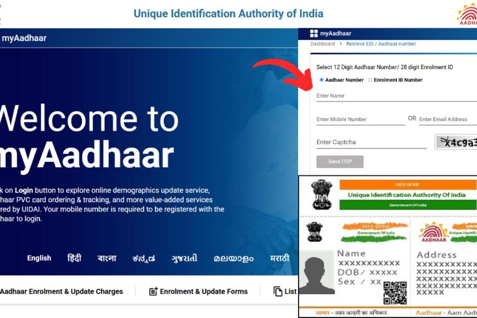 Aadhaar number search process