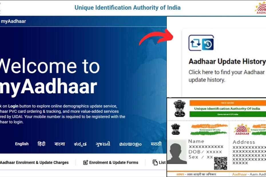 Aadhaar update history checking process