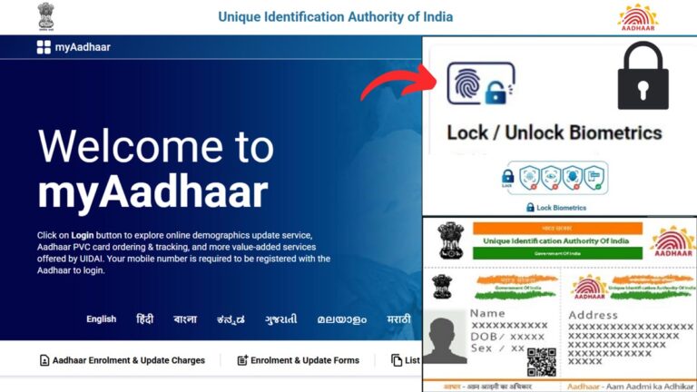 Lock unlock Aadhaar biometrics process