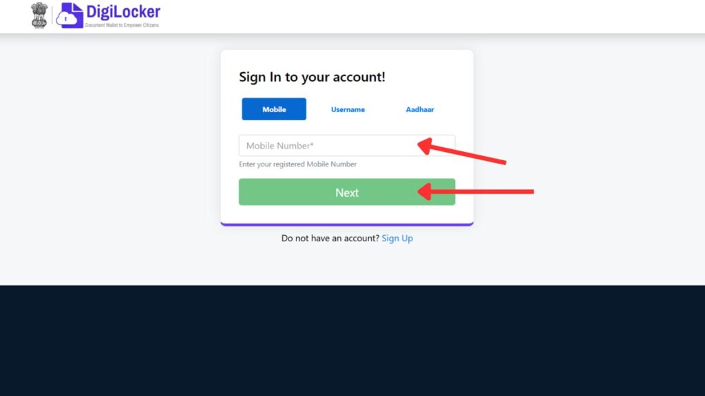How To Download Driving Licence PDF In India (Via Digilocker) 2 Digilocker login page