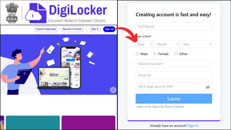How To Create An Account (Register) On DigiLocker Portal 1 Digilocker signup process