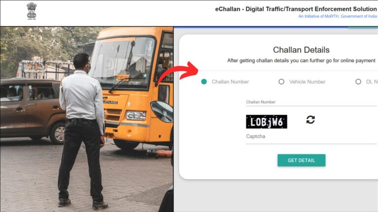 Traffic challan payment process