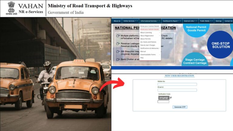 Vahan NR e services registration process