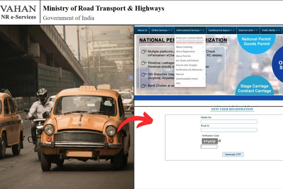 Vahan NR e services registration process