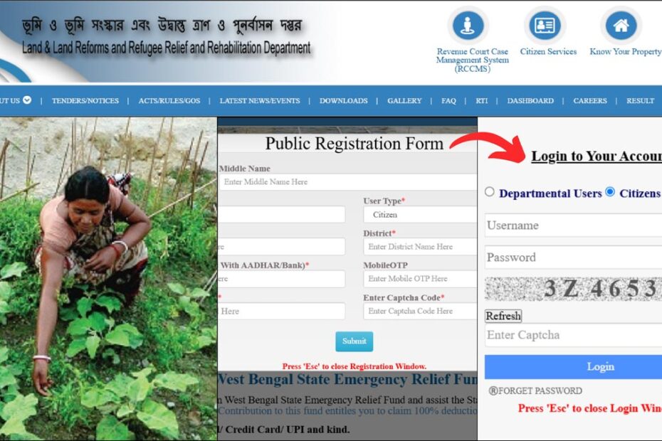 Banglarbhumi registration and login process