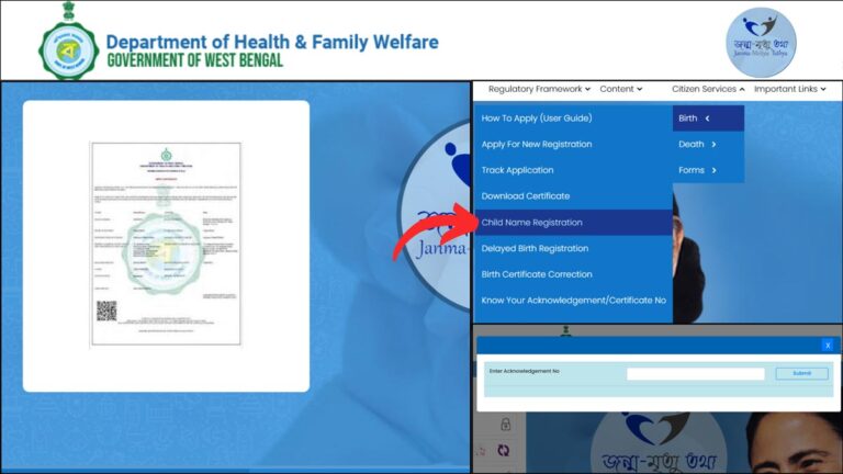 Birth certificate name registration process WB