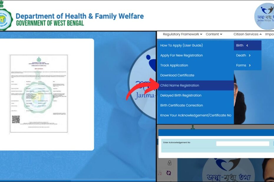 Birth certificate name registration process WB