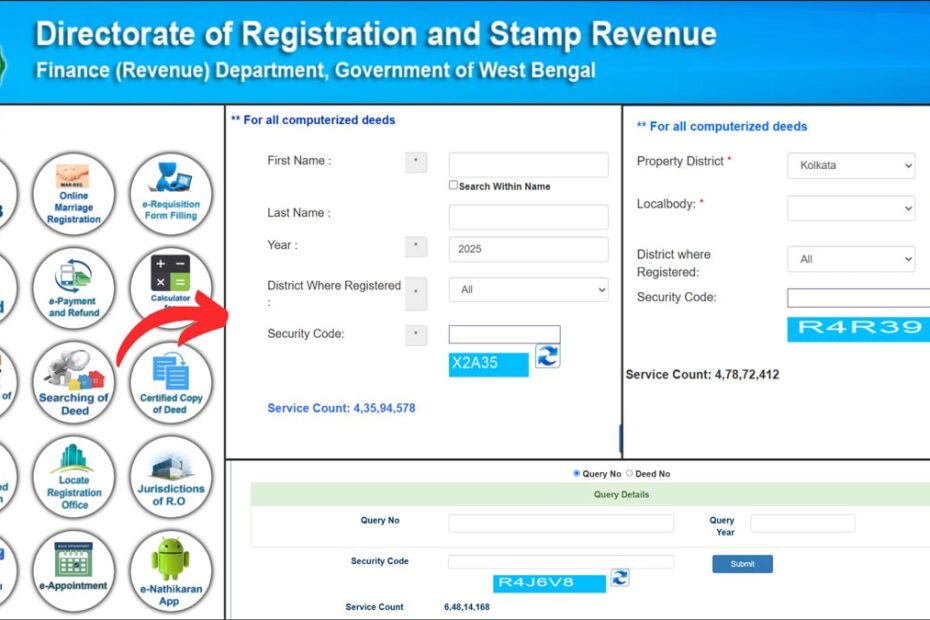 Deed number Search process in West Bengal