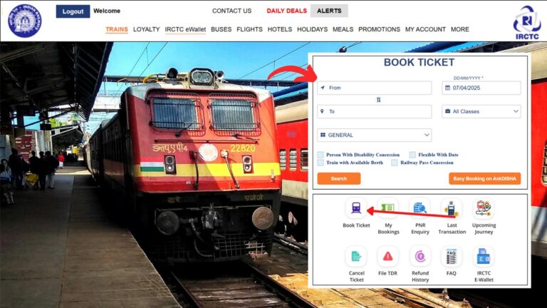 IRCTC train ticket booking process