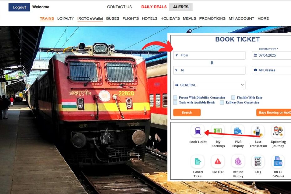 IRCTC train ticket booking process