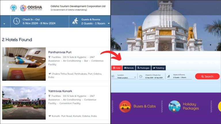 OTDC Puri Panthanivas booking process