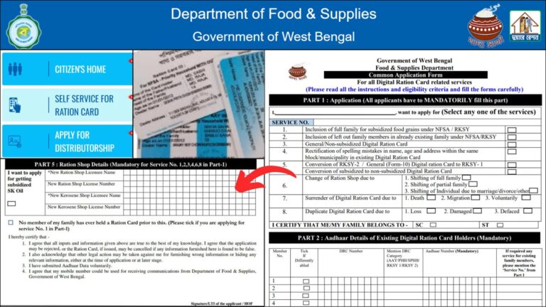 Ration common application form download process