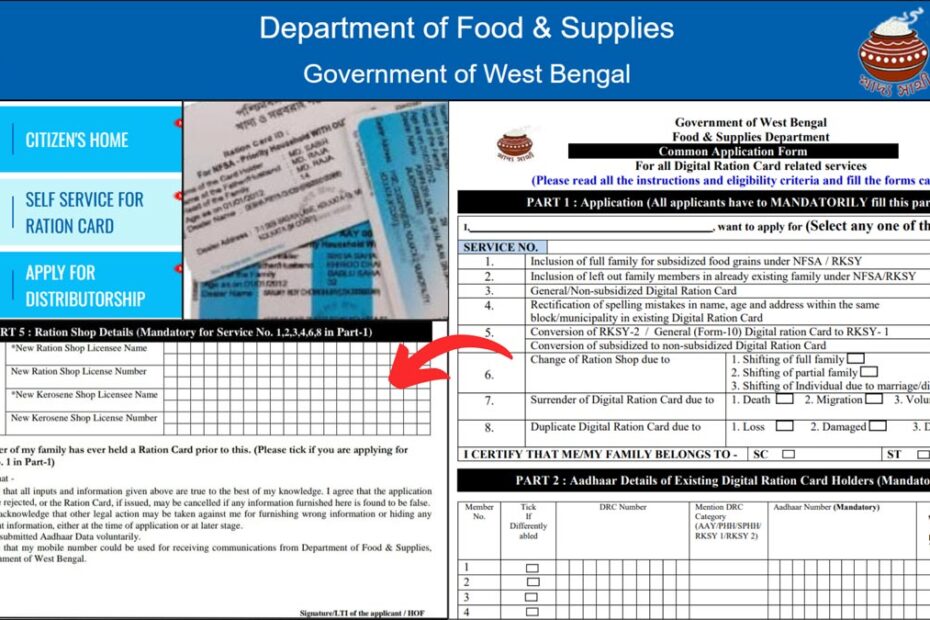 Ration common application form download process