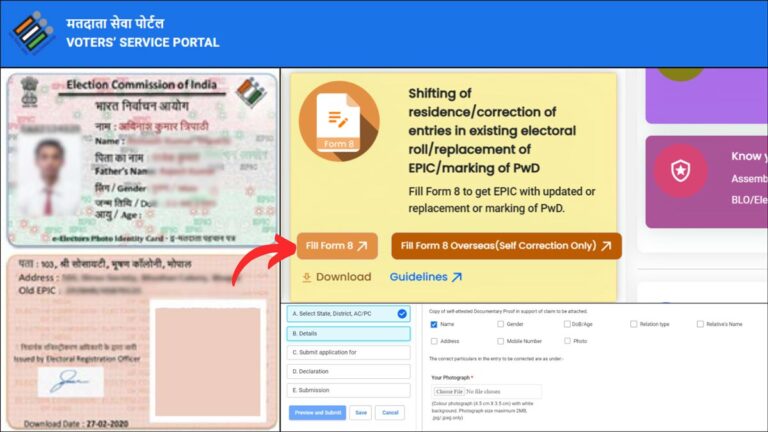 How To Correct Voter ID Card Details Online (Via Form 8) 1 Voter id details correction process
