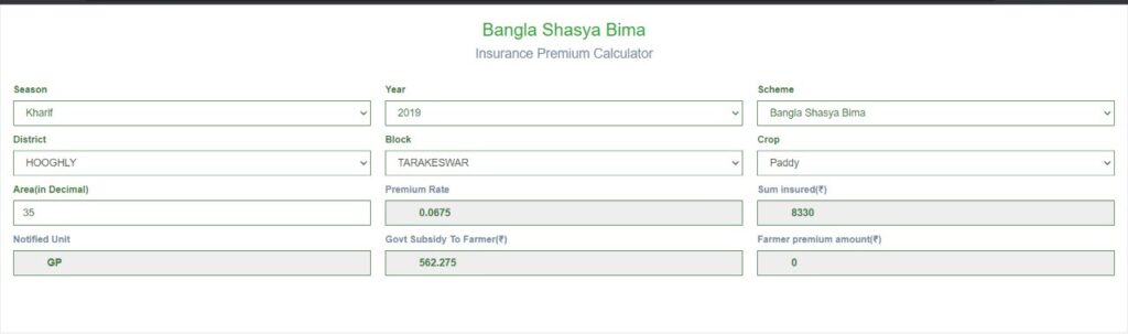 Bangla Shasya Bima Scheme (West Bengal) - 7 Points To Know 2 insurance premium