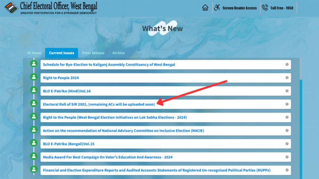 Voter list 2002 option