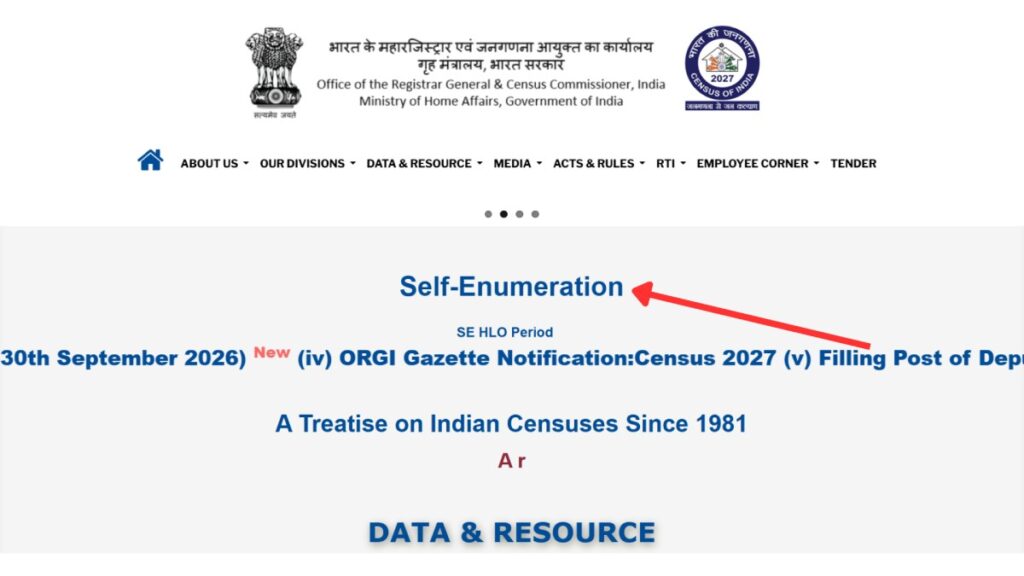 How To Complete Census Self-Enumeration Online (And Generate SE ID) 2 Self enumeretion option on census portal